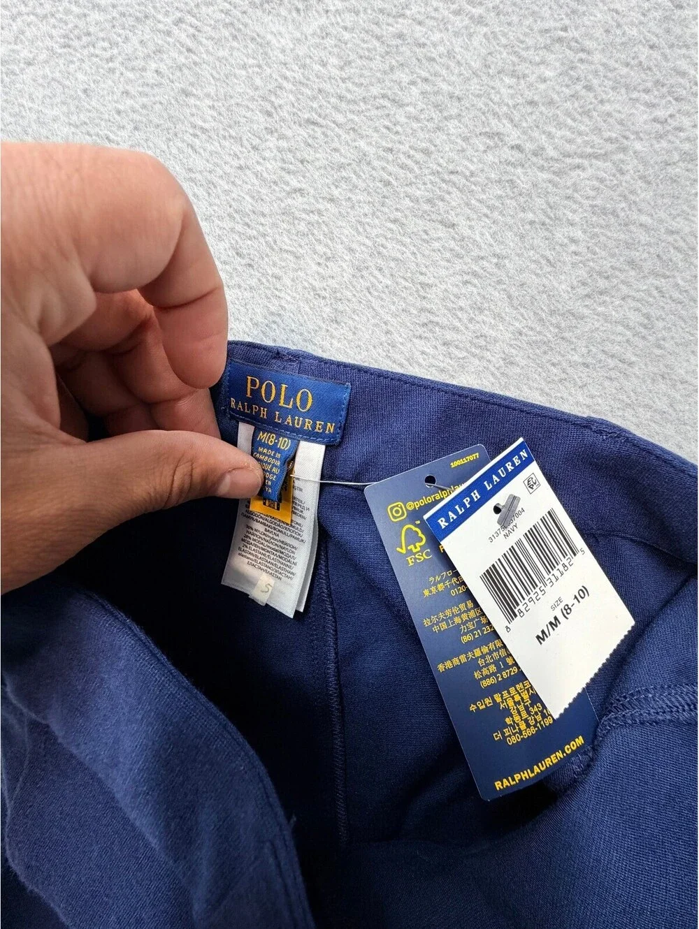 Polo Ralph Lauren Boys Jodhpurs Equestrian Riding Pants M 8-10 Navy Gold Button
